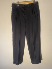 Yves Saint Laurent Charcoal Mens Dress Pants Cuffed Trousers Sz 36 X 30