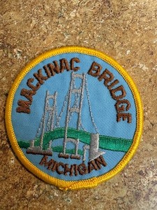 Vintage Mackinac Bridge Michigan Patch Mackinaw embroidered cloth