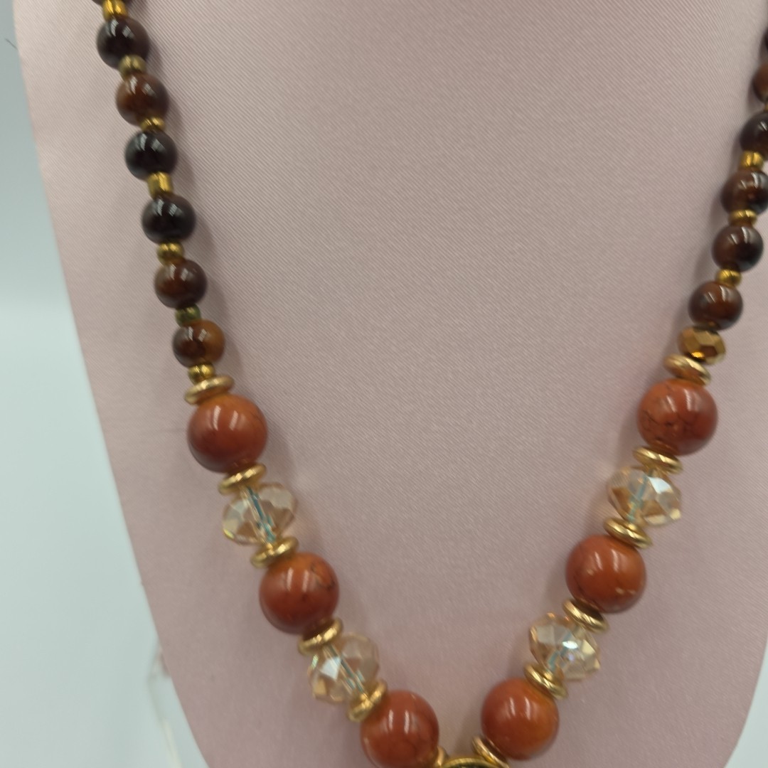 Murano Rectangular Pendant Brown/Gold Metallic Fa… - image 4