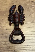 Cast Iron Lobster Bottle Opener Heavy Duty Man Cave Barware Red Black Ships Fast