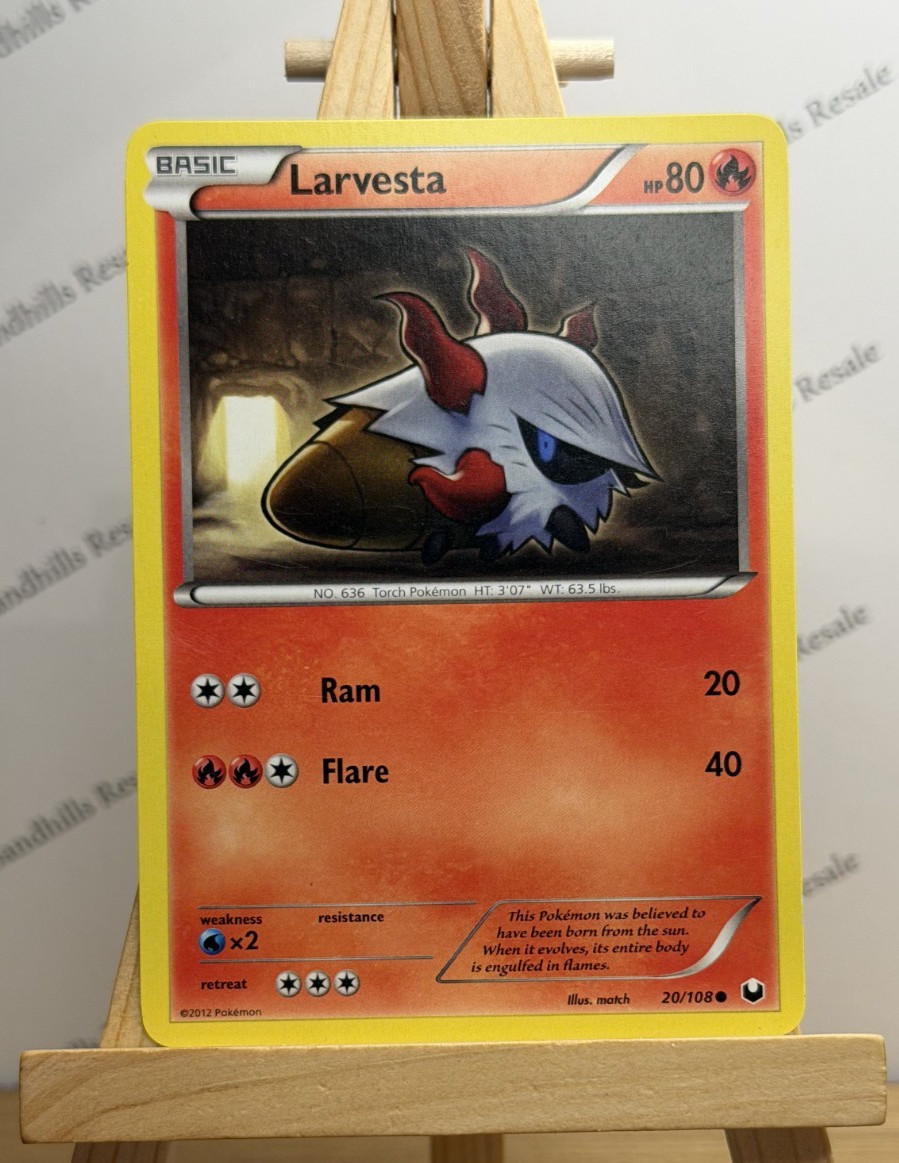 Pokemon TCG * Larvesta * 20/108 * Dark Explorers * Common * Regular * 2012
