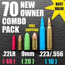 New Owner Training 70pack - 22LR 9mm 223/556 Snap Cap Dry Fire Rounds *USA