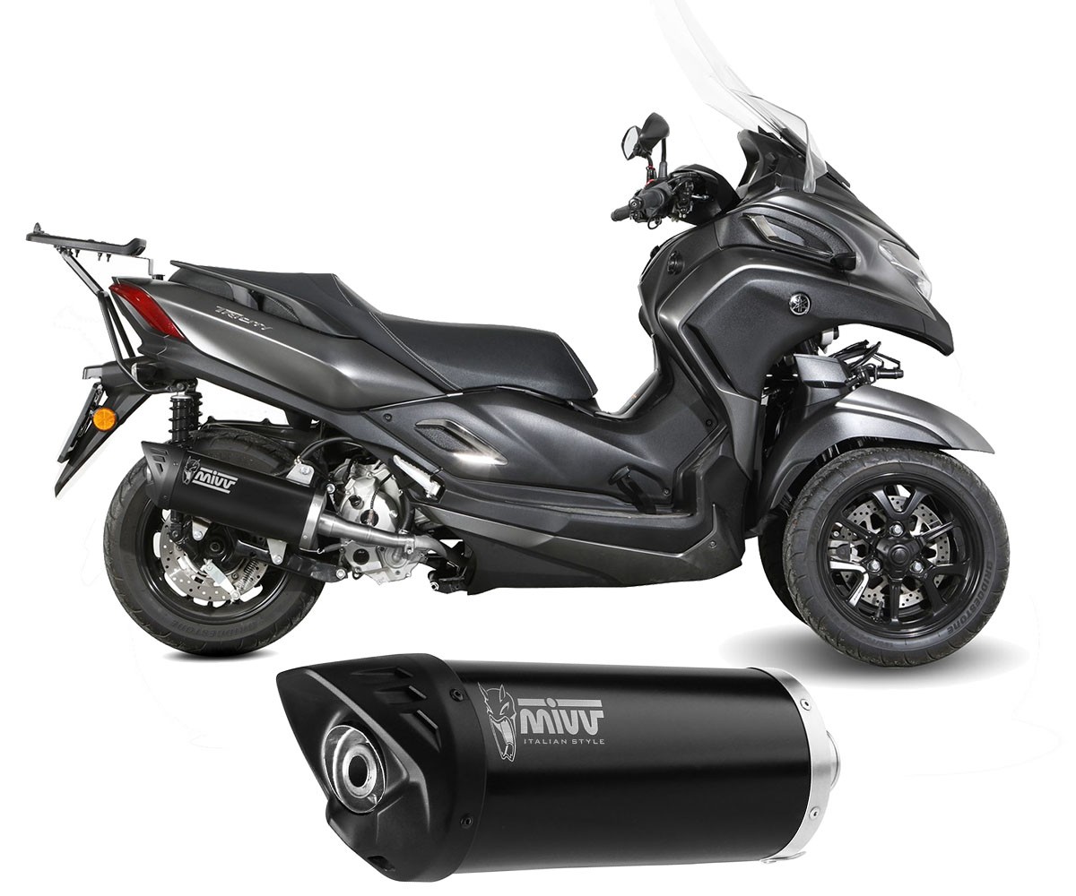 Exhaust Muffler Mivv MOVER Black Inox for YAMAHA TRICITY 300 2021 > 2024