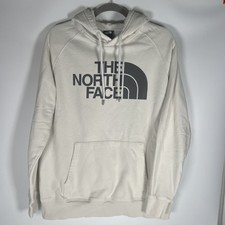 The North Face Half Dome Hoodie White Logo Long Sleeve Hoodie- Women's Large