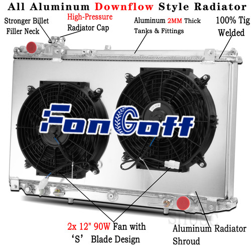 3 Rows Radiator Shroud Fan For 1991-1997 LEXUS GS300 Toyota Aristo JZS147 3.0 AT