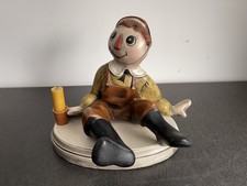 Vintage 1967 Raggedy Andy Ceramic Sitting Doll Figure on Base with Candle