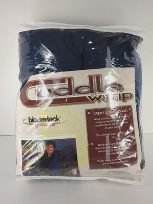 Biederlack Cuddle Wrap Throw Stadium Blanket Zipper Snap Hayley Blue Vtg 55 x 67