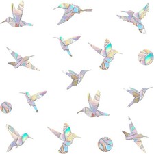 48 Pieces Birds and Circle Static Window Clings Anti Collision Window Decals
