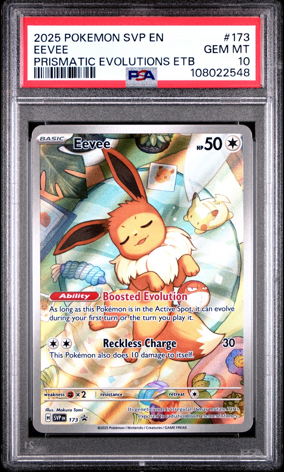 2025 POKEMON SVP EN-SV BLACK STAR PROMO #173 EEVEE PSA 10
