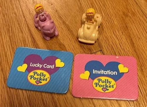 Vintage Polly Pocket Party Board Game Replacement Pieces Pink Cat Token Car Card