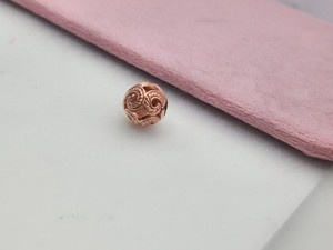 Authentic Thomas Sabo Sterling Silver Karma Bead Rose Gold Plated Swirl For Charm Bracelet