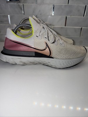 Nike React Infinity Run CD4371-004 Mens 10.5 Running Shoes Pink White Sneakers