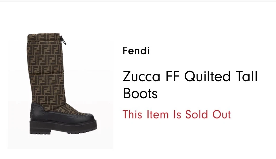 Fendi Botas de Nieve Talla 8 Estampado de Zucca Marrón Logo Monograma Conjunto de Lujo Foto 4 de 4