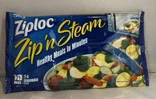 Ziploc Zip'N Steam Medium Cooking Bag-Pack of 10~DISCONTINUED NEW SEALED