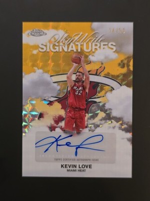 2025-26 Topps Chrome Kevin Love Sky Write Signatures Gold Auto /50 Heat