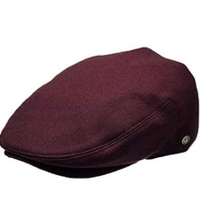 Men's Premium Wool Blend Classic Flat Ivy Newsboy Collection Hat Large Burgundy
