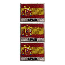 National  Country Flag With Name Iron On Patch Embroidered Sew On Badge Set Of 3