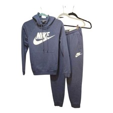 Woman's Nike Hoodie  Jogger Pants Blue Sweatsuit Men Size XS Top S Bottoms