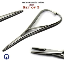 X5 Orthodontic Mathieu Slim Line Narrow Tip Needle Holder Forceps Ligature Plier
