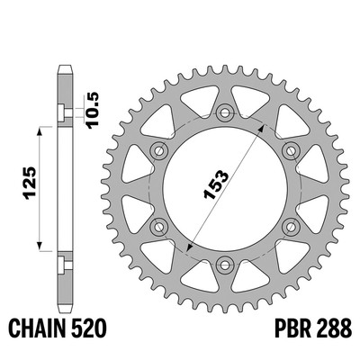 Honda CRF-L 4T (CRF250L) 250 2013-2018 Krone PBR Step 520 40 Zähne Ergal