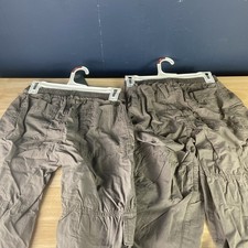 2 Women's Mid-Rise Wide Leg Pull-On Cargo Pants Wild Fable Pewter Gray Size XS