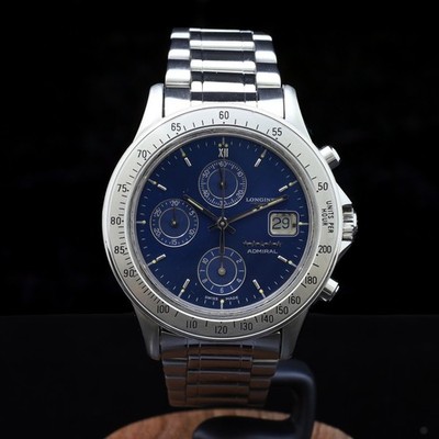 Longines Admiral Chronograph 40mm Blu Dial L3.601.4 Automatik gewartet