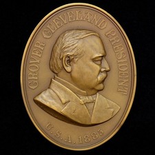 Error Mule President Grover Cleveland Oval Indian Peace US Mint Medal Bronze