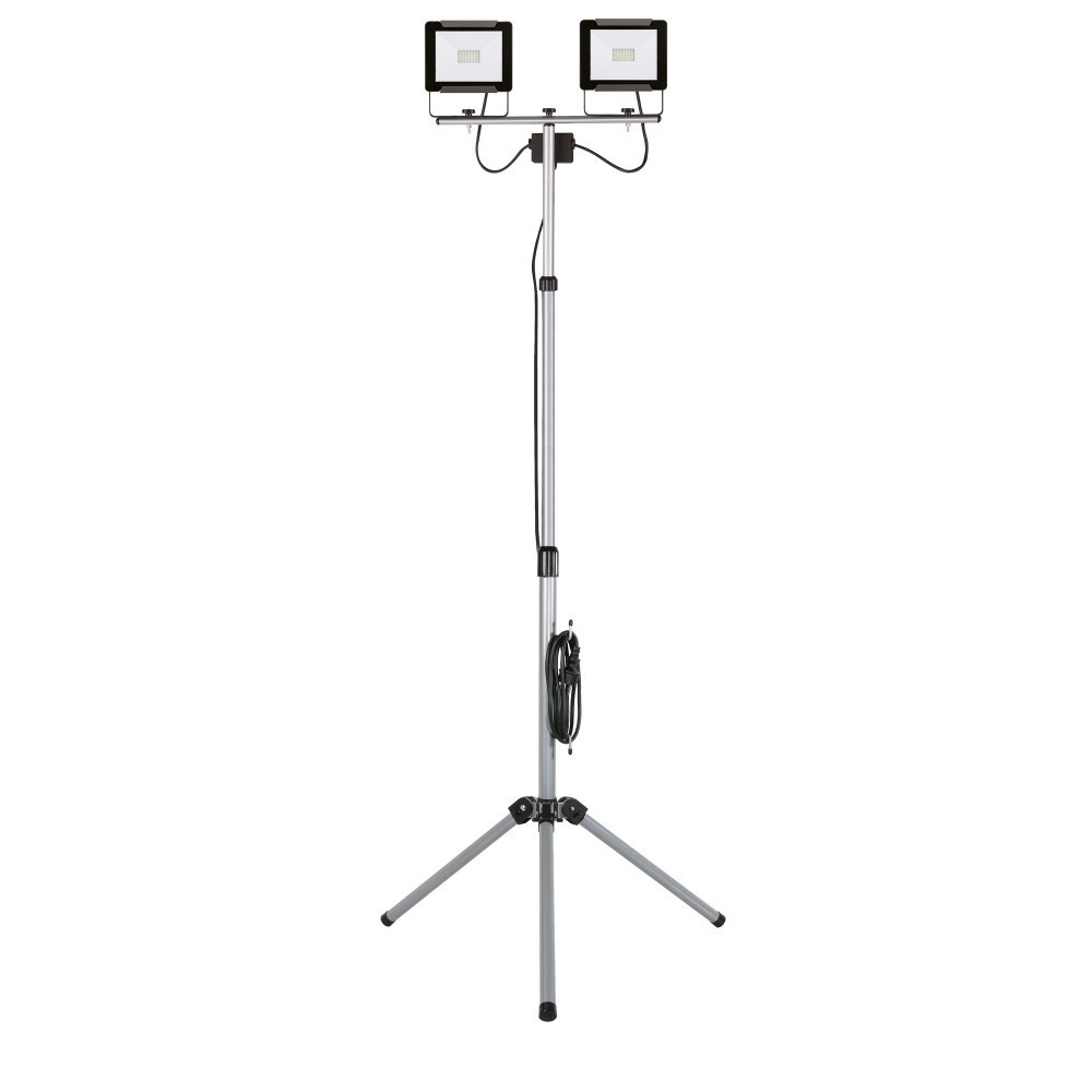 Projecteur LED sur pied 2x20W en aluminium avec trépied télescopique en acier robuste