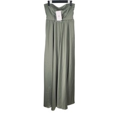 NEW BHLDN Strapless Convertible Stretch Maxi Gown Formal Dress Womens Sz 8 Green