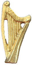 Welsh Harp Pin Badge Made in Gold Plated Pewter - LAST FEW
