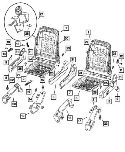 Protector exterior de asiento delantero izquierdo para Dodge Durango 2004-2009 (N/P 68004466AC)