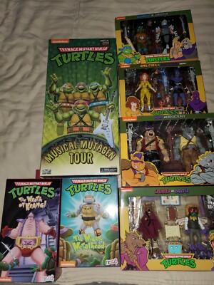 NECA TMNT Lot Leonardo Shredder April Footsoldier Rocksteady Bebop Splinter...