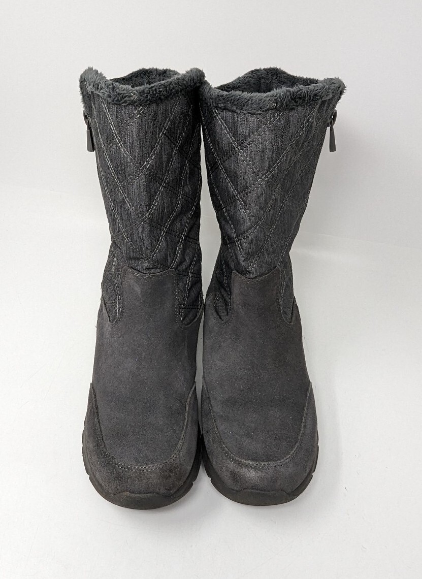 Lands' End All Weather Winter Quilted Side Zip Boots … Gem