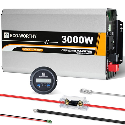 ECO-WORTHY 3000W Pure Sine Wave Inverter 24V to 220V Power Converter ...