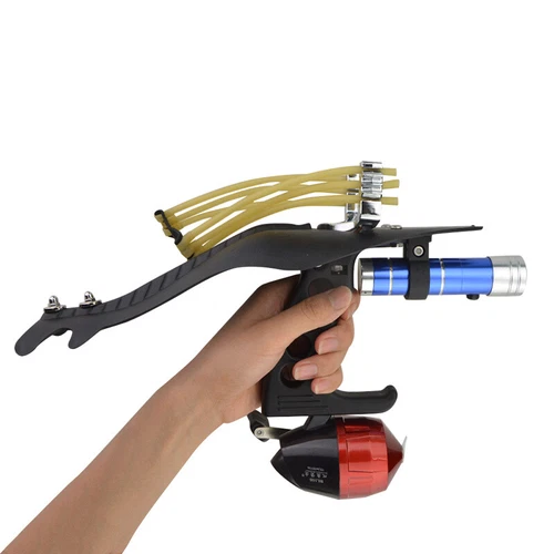 Fishing Catapult Set Powerful Bow Sling Bowfishing Hunting Darts Reel Archery - Picture 9 of 12