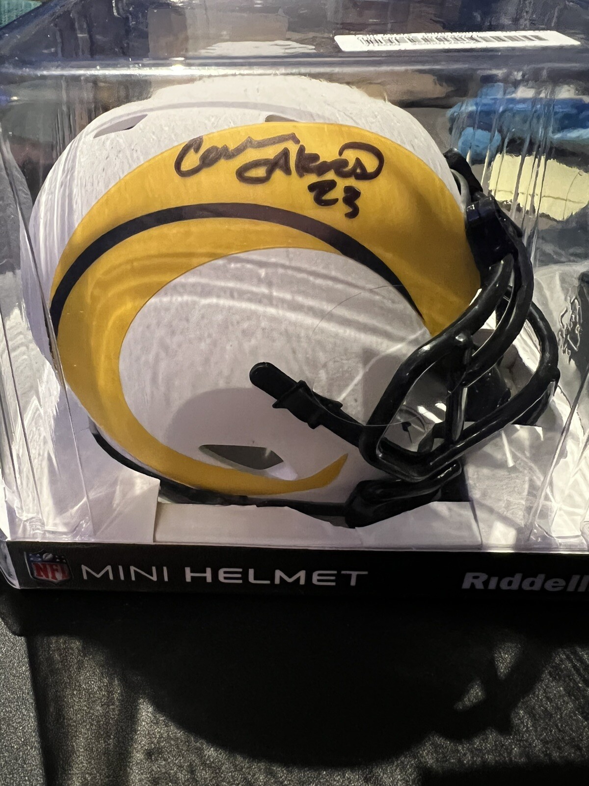 Cam Akers Autographed Signed Los Angeles Rams LA Rams Lunar Eclipse Mini Riddell Speed Helmet (Beckett) 