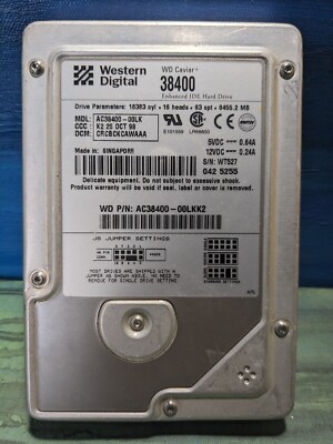 WESTERN DIGITAL CAVIAR WD AC3840000LK Hard Drive IDE 35 G3D