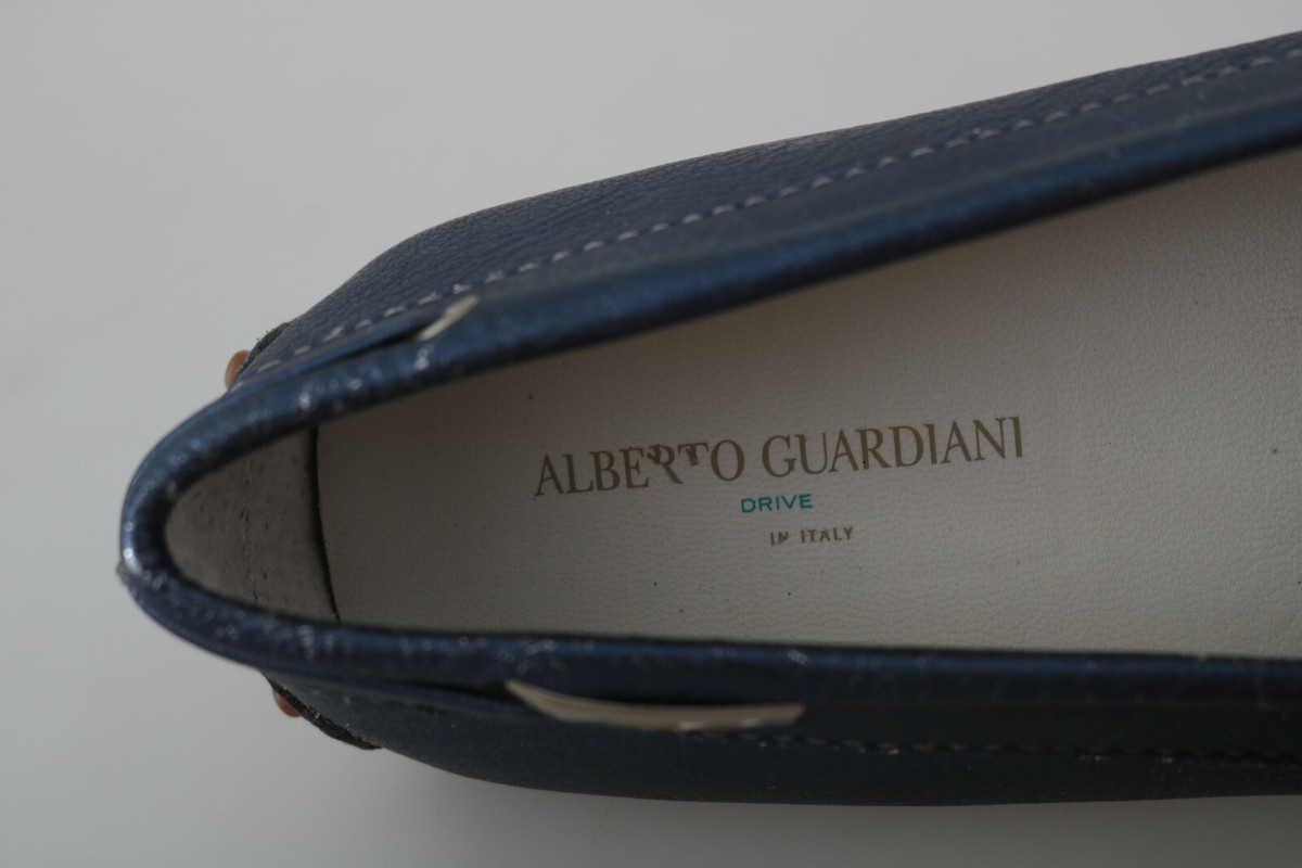 Alberto Guardiani Blue Again Tan Leather Slip-On Loafers Made Italy EU 43.5 ZOE_56043_Dibale_Rock_Blu_5_12  main image 2