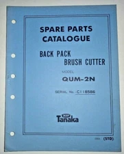 Tanaka QUM-2N Back Pack Brush Cutter Parts Manual Catalog Book OEM Catalogue