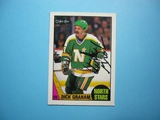 1987/88 O-PEE-CHEE NHL HOCKEY CARD #184 DICK GRAHAM EX/NM AUTO AUTOGRAPH OPC