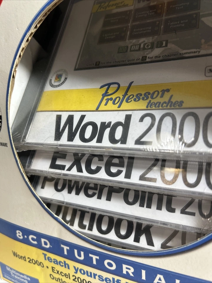 Microsoft Office 2000 PLUS - Professor Teaches - Juego de 8 CD NUEVO NOS Foto 4 de 4