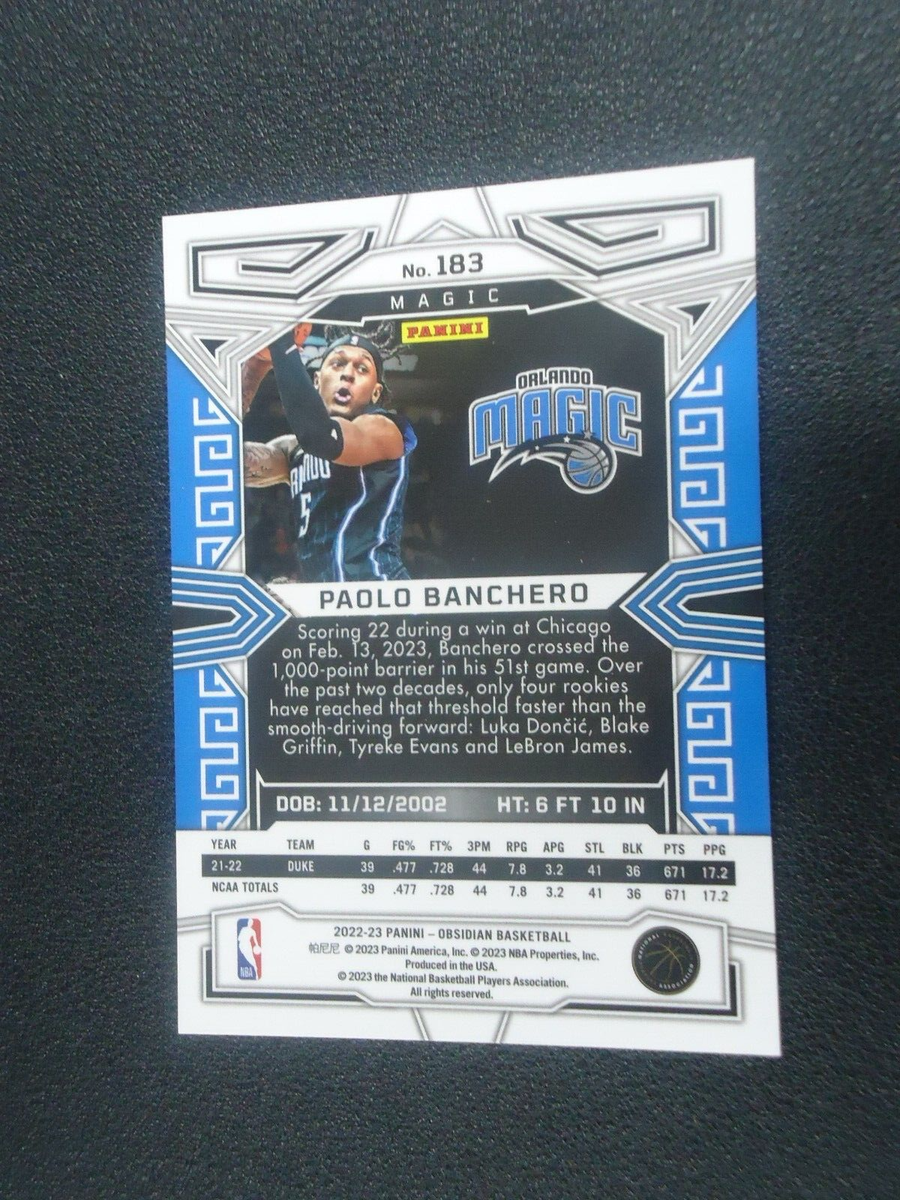 Paolo Banchero 2022-23 OBSIDIAN ROOKIE Card #183 MAGIC | eBay