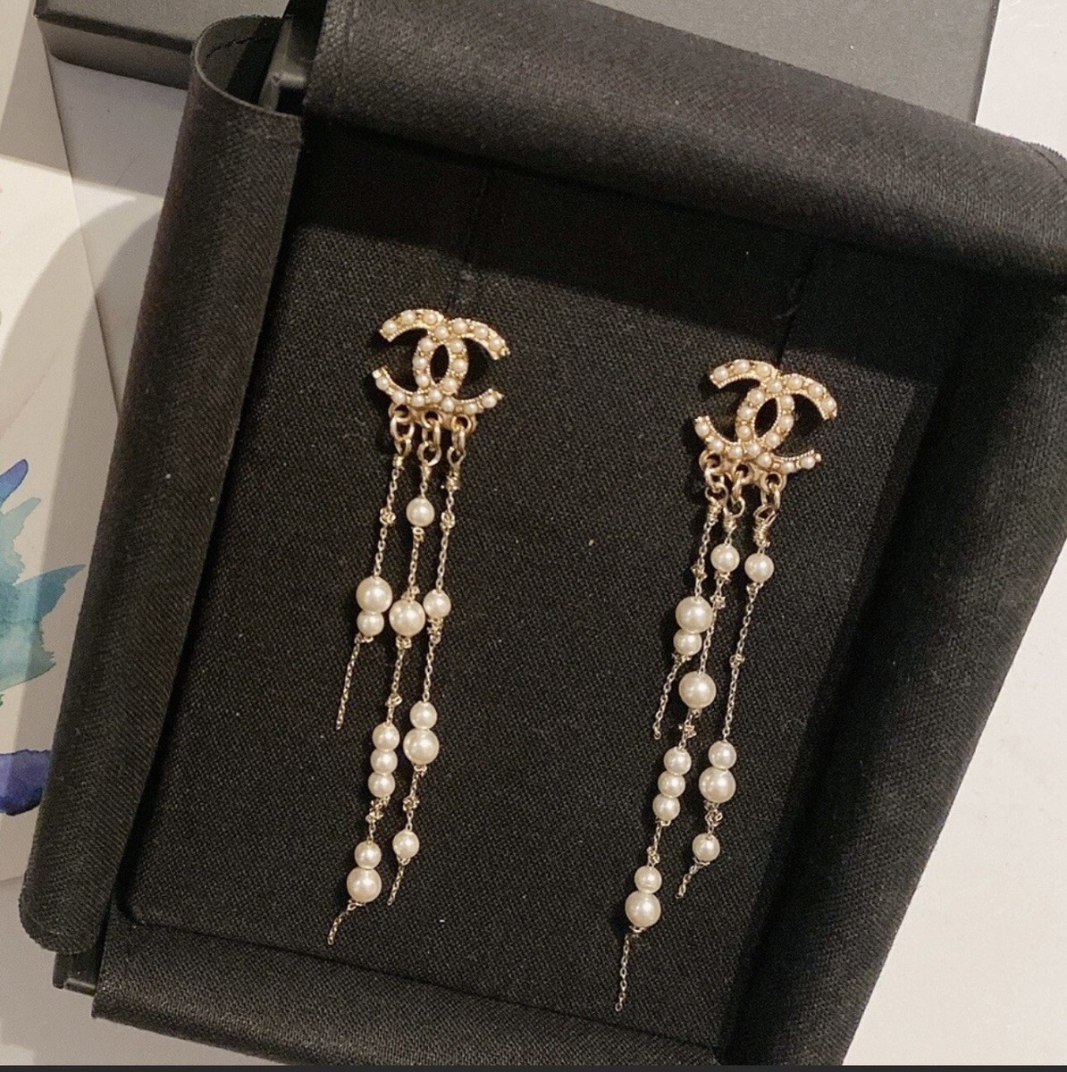 Pearl Drop Earrings Chanel Pearl Earrings 2018 Authentic Chanel CC