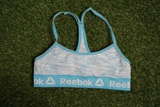 Reebok Bra Small Blue White Youth Girls Sports Bra Wireless