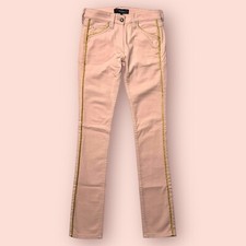 Isabel Marant Womens Pink Gold Trim Denim Sli...