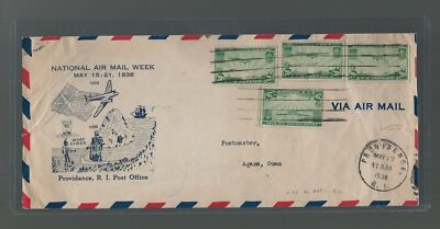 1938 National Air Mail Week Providence RI to Agana Guam Pan Am via Hawaii