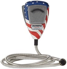 Astatic 636L Flag Stars 'n Stripes Noise Canceling 4-Pin CB Ham Radio Microphone