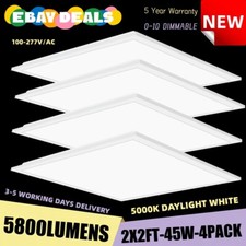 2x2 LED Flat Panel Lights 45W 5800LM 5000K Dimmable Drop Ceiling Troffer Fixture