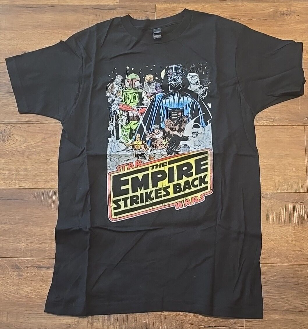 ALTRA Maglietta Star Wars Adulto Taglia Media L'Impero Colpisce Indietro Grafica Nera