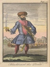 13345.Decor Poster.Home wall.Room interior vintage art design.Blackbeard pirate